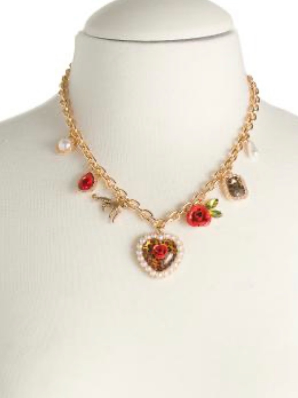 New Betsey Johnson leopard heart charm necklace